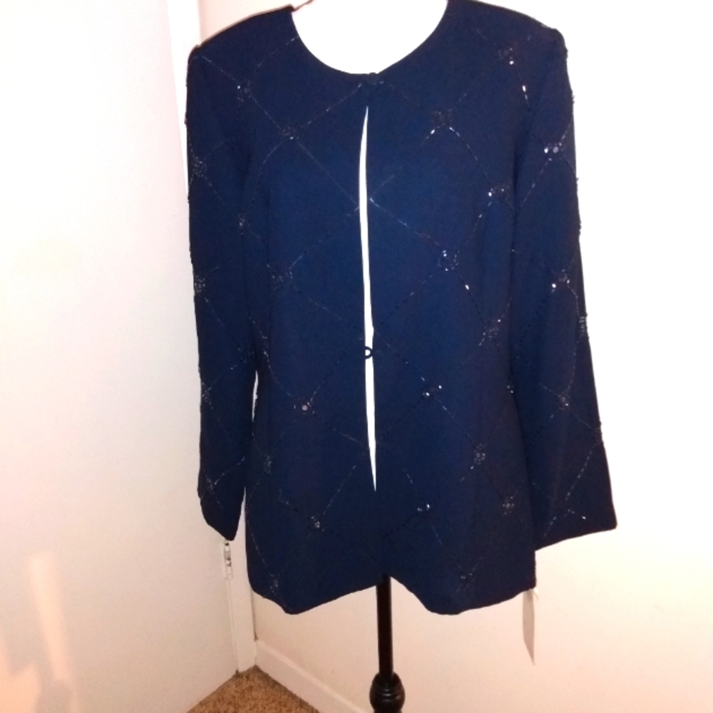 NWT Maxie Klein Designer Bejeweled Blazer - Picture 1 of 8